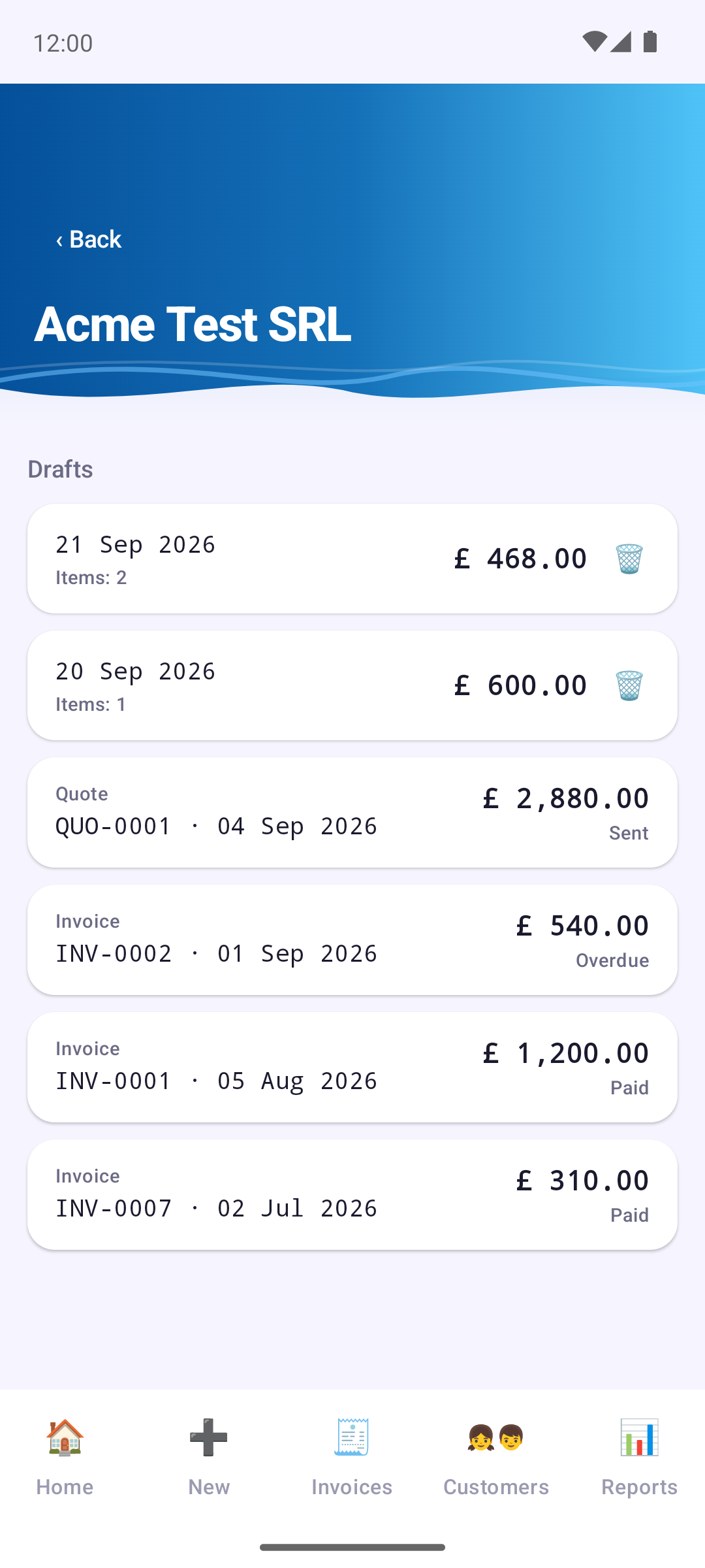 Invoice Cove — Drafts